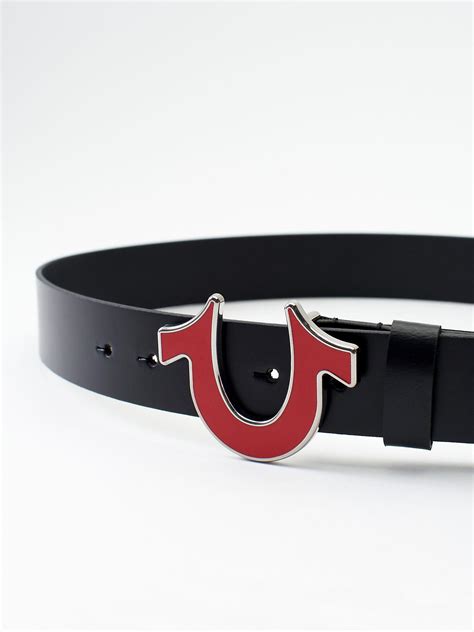 true religion belt horseshoe red.